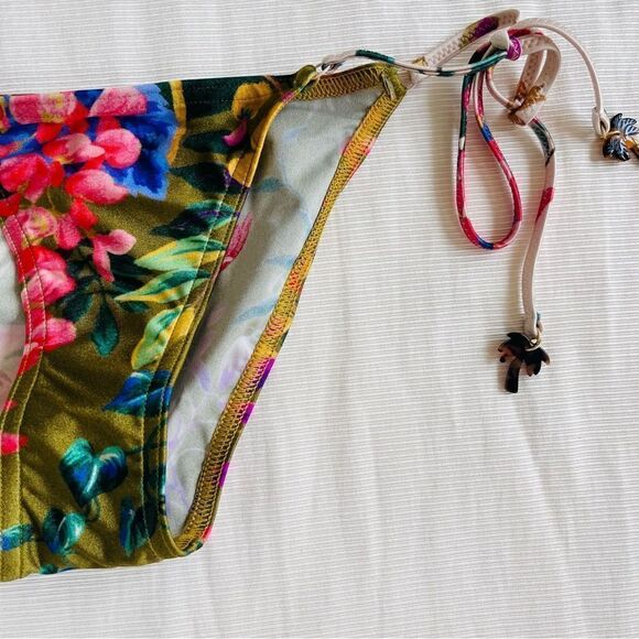 Zimmermann Womens Bikini Bottom Tropicana Triangle Floral Palms Swimwear Sz 2-4 - Picture 2 of 7